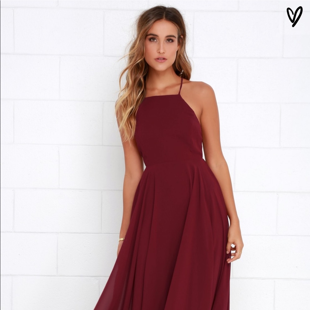 MYTHICAL KIND OF LOVE WINE RED MAXI DRESS